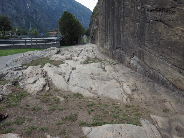 Ancient roman road in Donnas