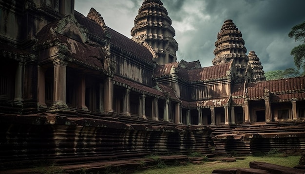 Ancient ruins of Angkor a spiritual monument generated by AI