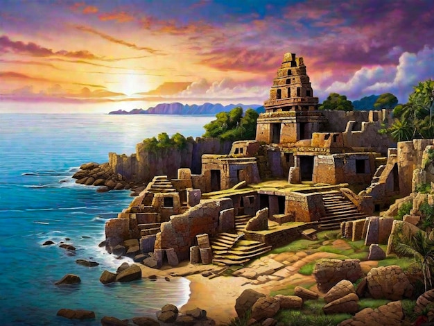 Ancient ruins on coastline indigenous culture spirituality