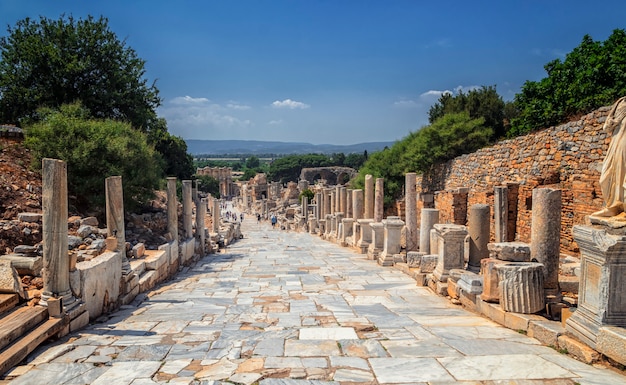 Ancient ruins in Ephesus Turkey - archeology background