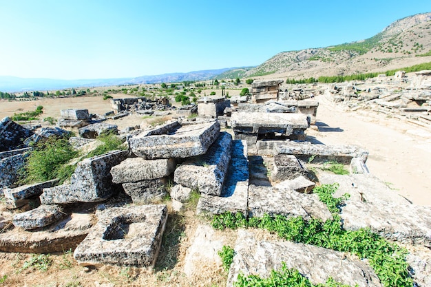 Ancient ruins in Hierapolis Pamukkale Turkey