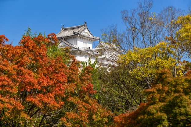 Ancient Samurai Castle of Himeji with Blue Cloudy Sky. Japan.