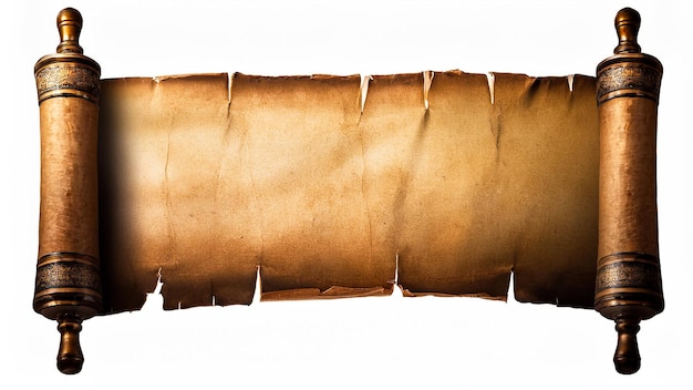 Ancient scroll on a white background