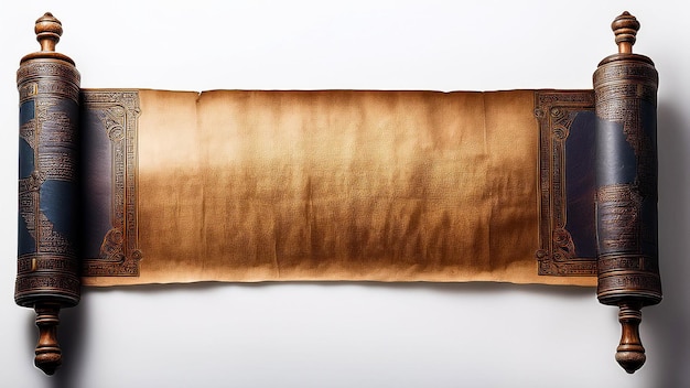 Photo ancient scroll on a white background