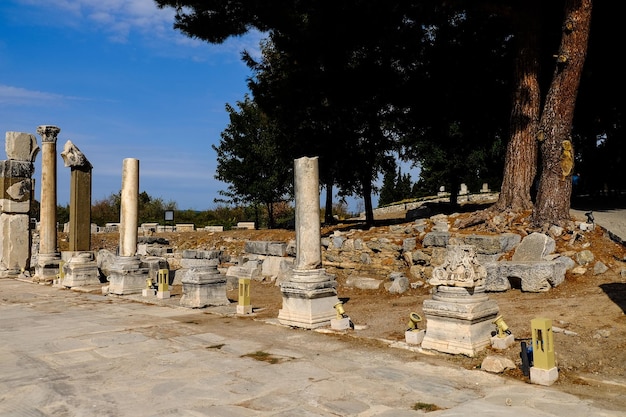 Ancient statue in the city of Ephesus Turkey