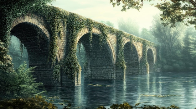 Ancient Stone Bridge Over Calm Waters