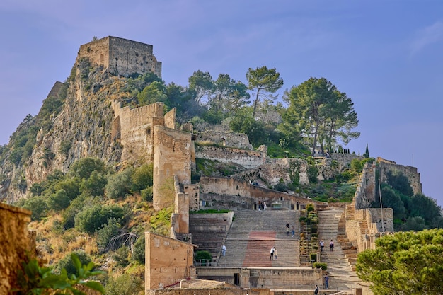 Ancient stone fortress Xativa on the rock