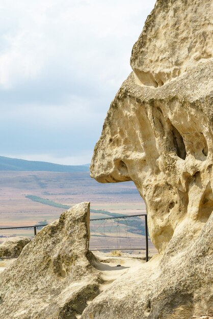 Ancient stone wall in the mountains