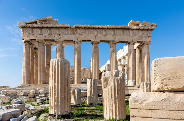 Ancient temple of the Acropolis Parthenon in Athens antique architecture cityscape