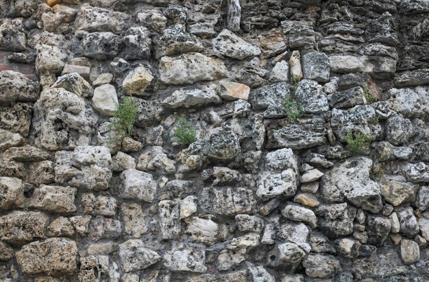 Ancient wall of uneven stones