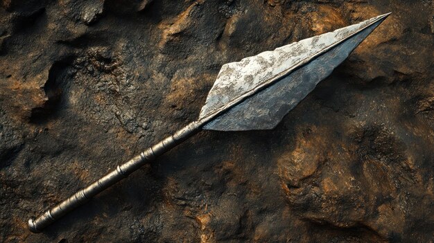 Photo ancient weapon on rustic surface