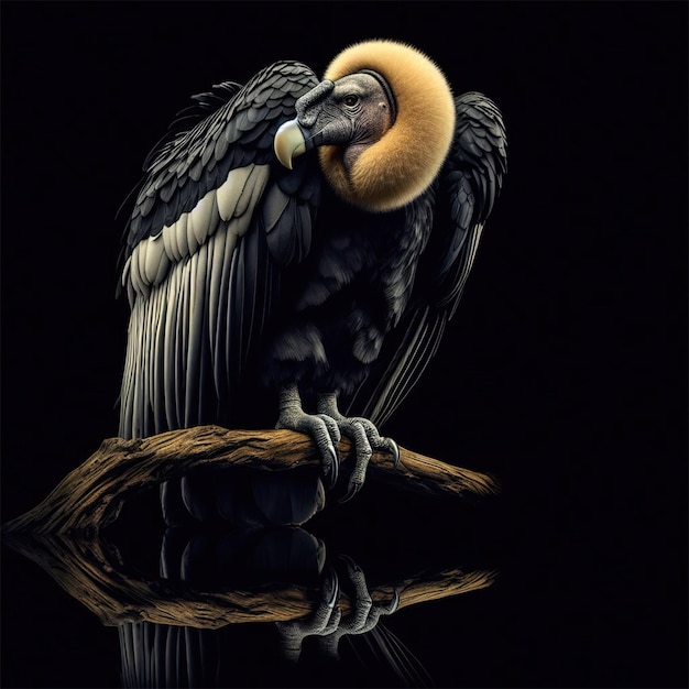 Photo andean condor isolated on black background