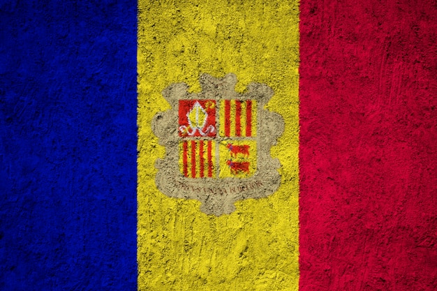 Andorra flag painted on grunge wall