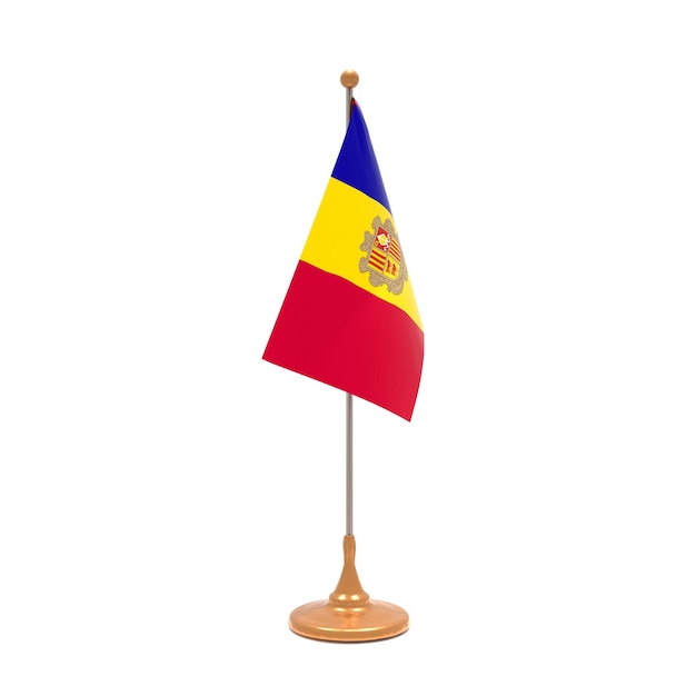 Andorra flag on white background