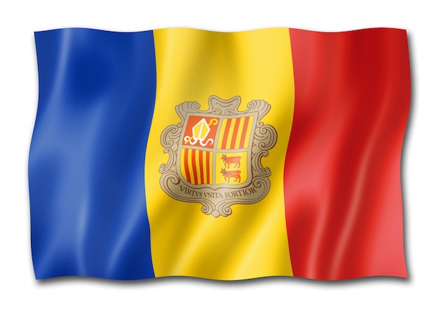 Andorran flag isolated on white