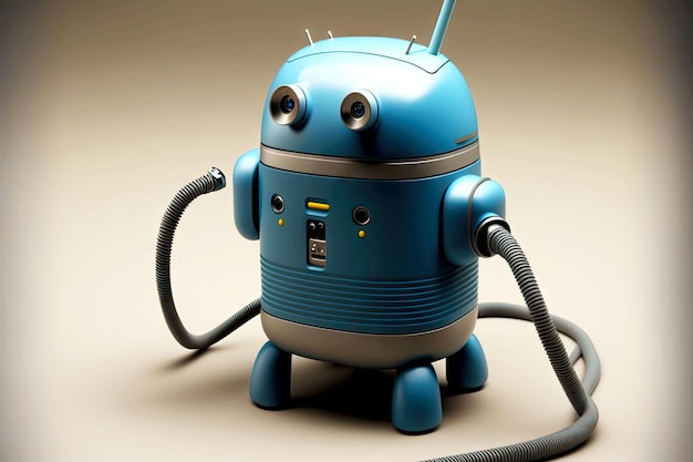 Android robot vacuums android in style of cartoon robots generative ai