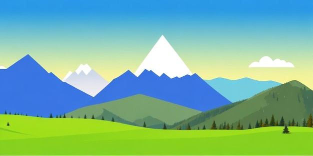 andscape with mountains and blue sky Vector illustration