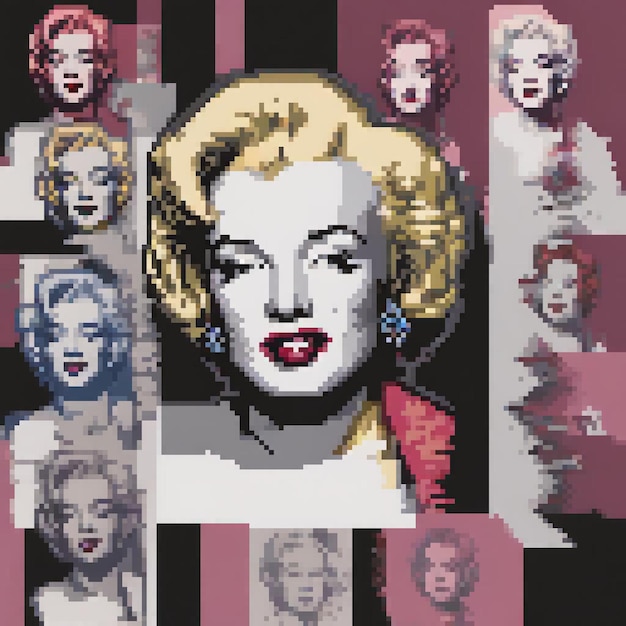 Photo andy warhols iconic pixel art of marilyn monroe a timeless piece of pop art