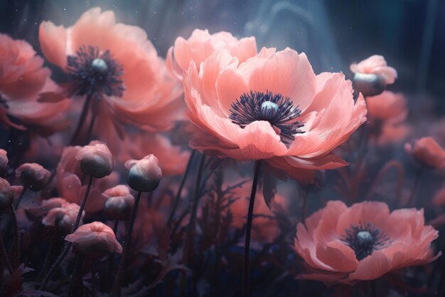 Anemone flowers beautiful background