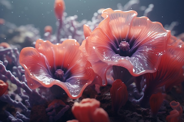 Anemones in deep corals