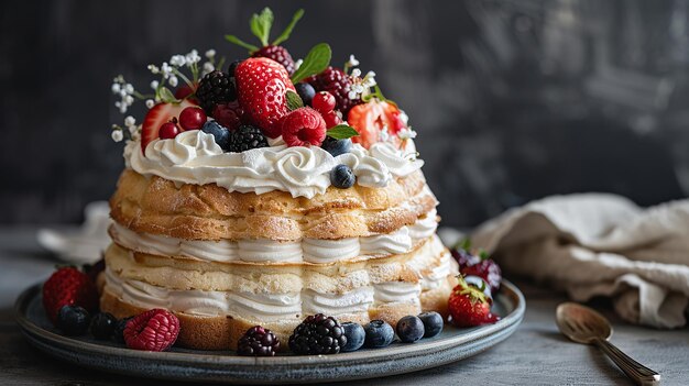 An Angel Food Cake is lovingly prepared in a cozy kitchen