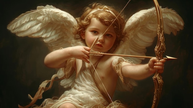 Angel magnificent illustration photos with big pair of wings and bright halo