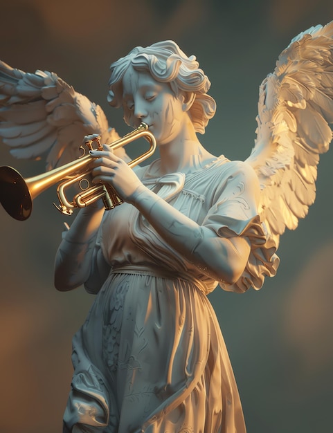 Angel with Trumpet christian photo illustration