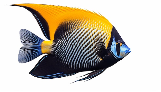 Angelfish in Side View Isolated