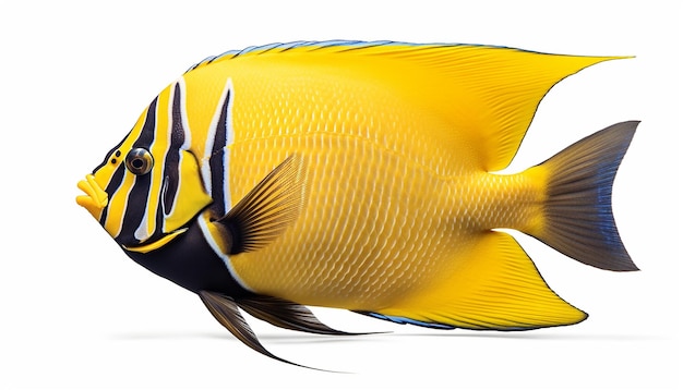 Angelfish in Side View Isolated