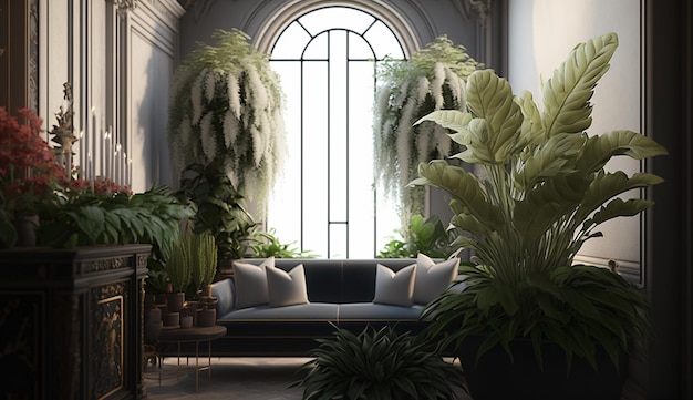 Angels interior room decor indoor plant design AI Generated image