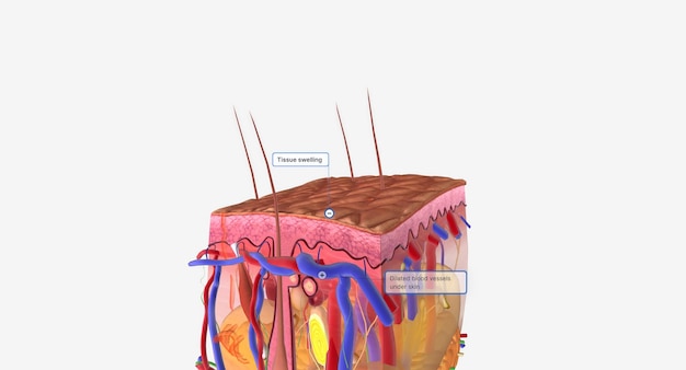 Photo angioedema is a swelling of the dermis and subcutaneous tissue