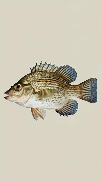 Photo angler fish bluegill isolated on white background