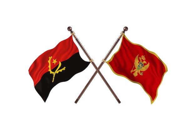 Angola versus Montenegro Two Countries Flags Background