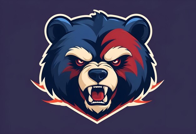 angry bear logo icon with flame