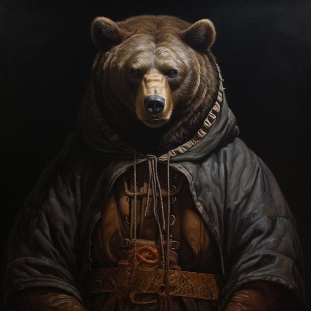 Angry bear nice background images Generative AI