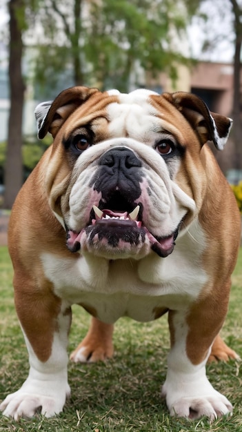 Photo angry bulldog generative ai