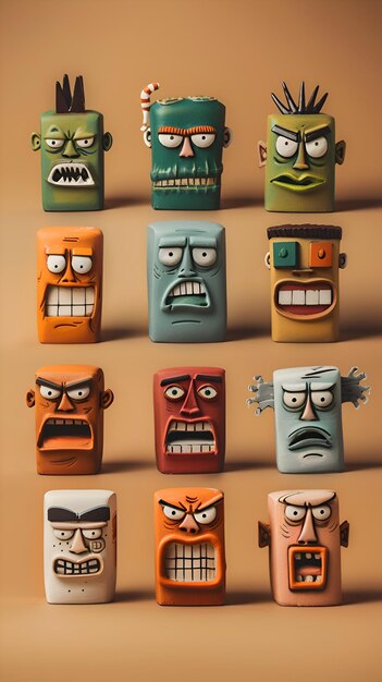 Angry Cartoon Faces Collection