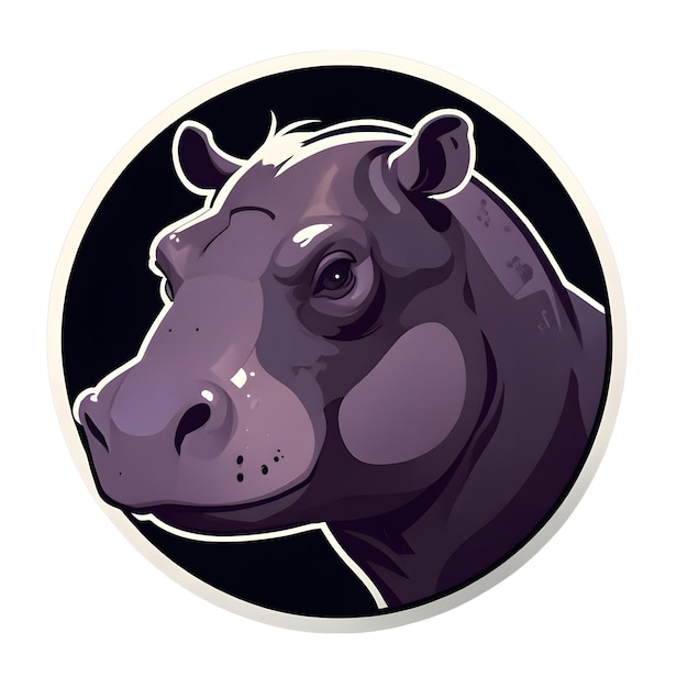 Angry cartoon hippopotamus logo