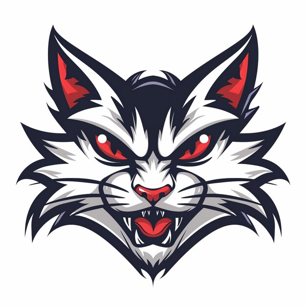 Angry cat head colorful logo image Ai generated art