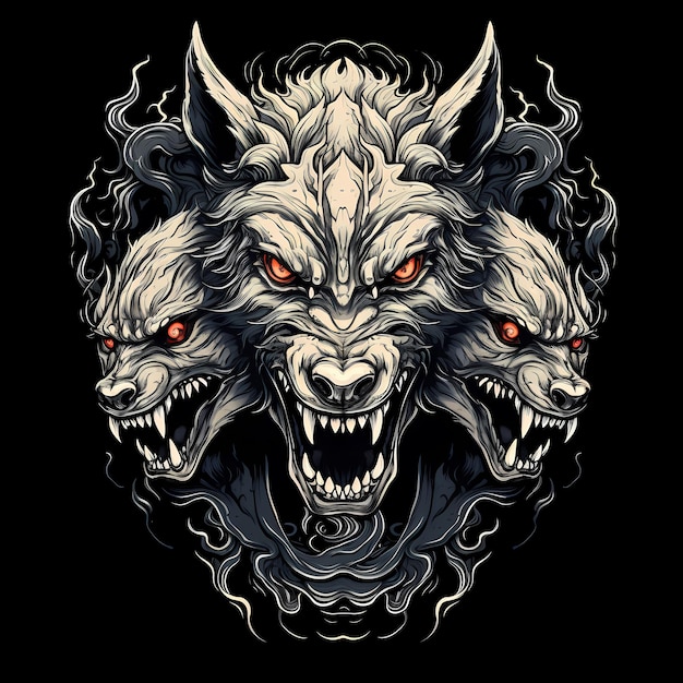 Photo angry cerberus illustration