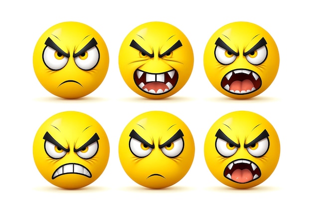 Photo angry emoji faces expression