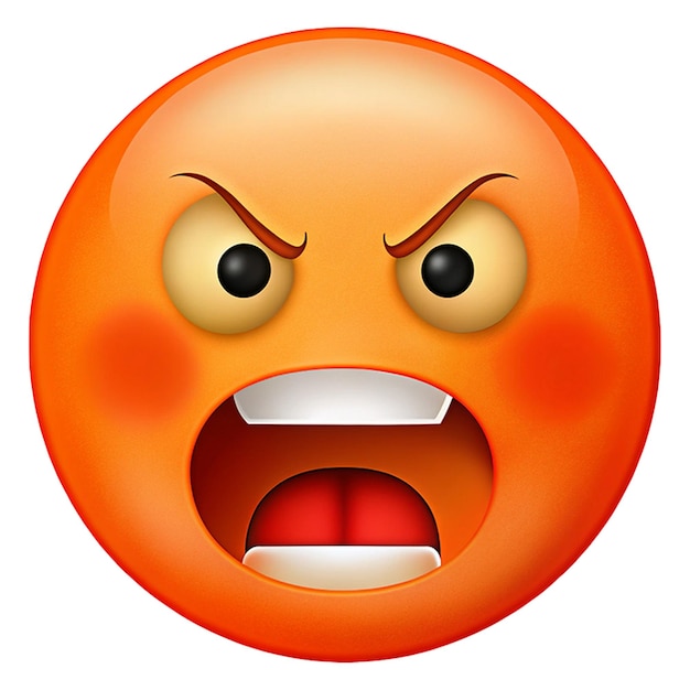 Photo angry expression 3d emoticon