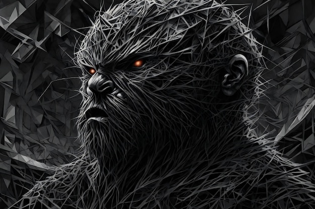 Angry gorilla illustration High resolution