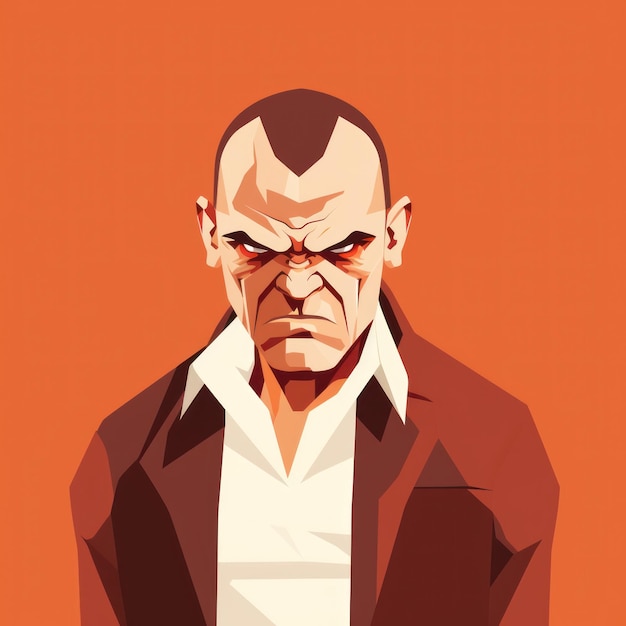 Angry Man Flat Minimalistic Animation AI Generated