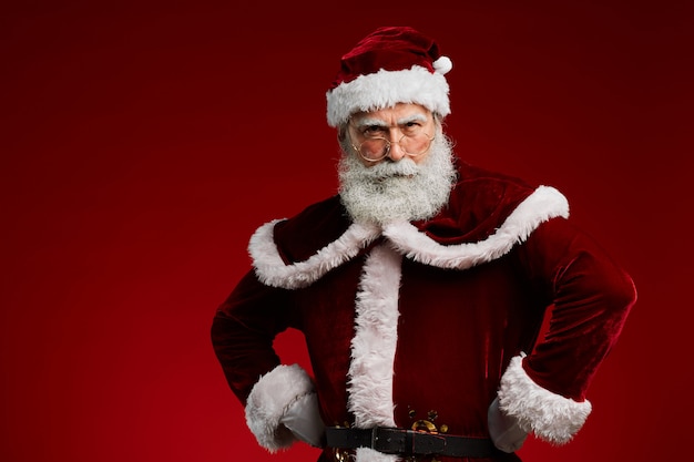 Angry Santa Claus on Red