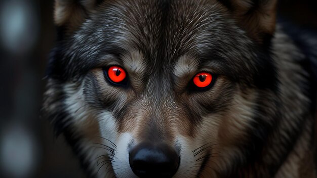 Angry Wolf With Red Eye