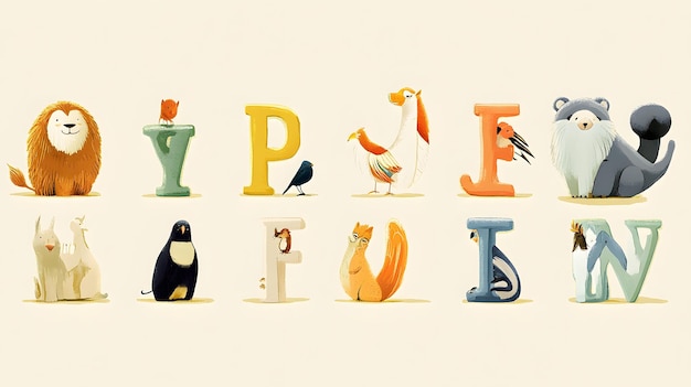 Animal Alphabet Illustration Featuring Joyful Fun