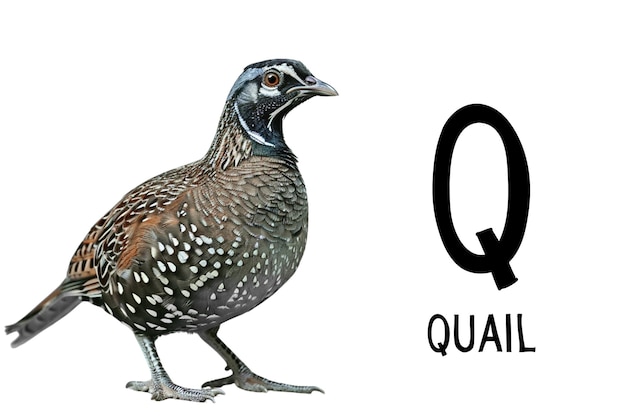 Photo animal alphabet for q quail