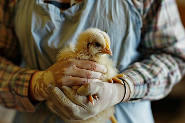 Photo animal care highlight the hands of veterinarians a generative ai