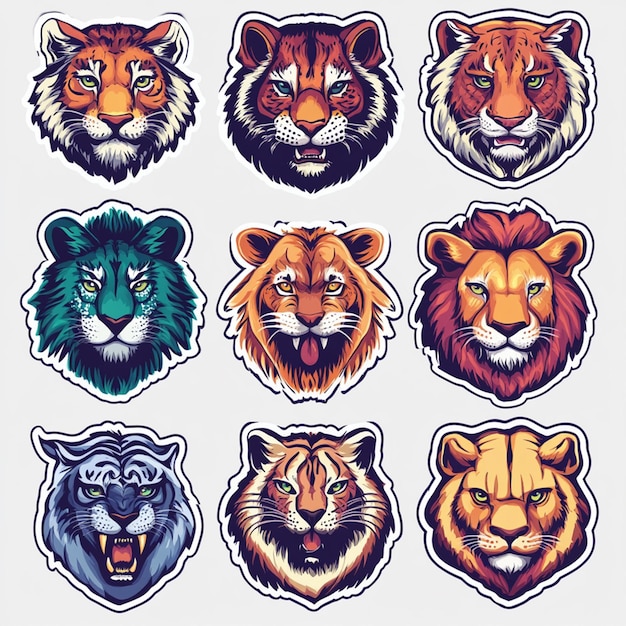 animal character sticker design